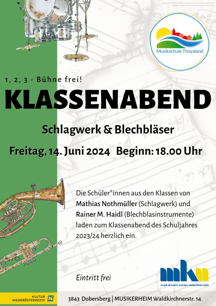 Klassenabend Schlagwerk, Blech & Geige